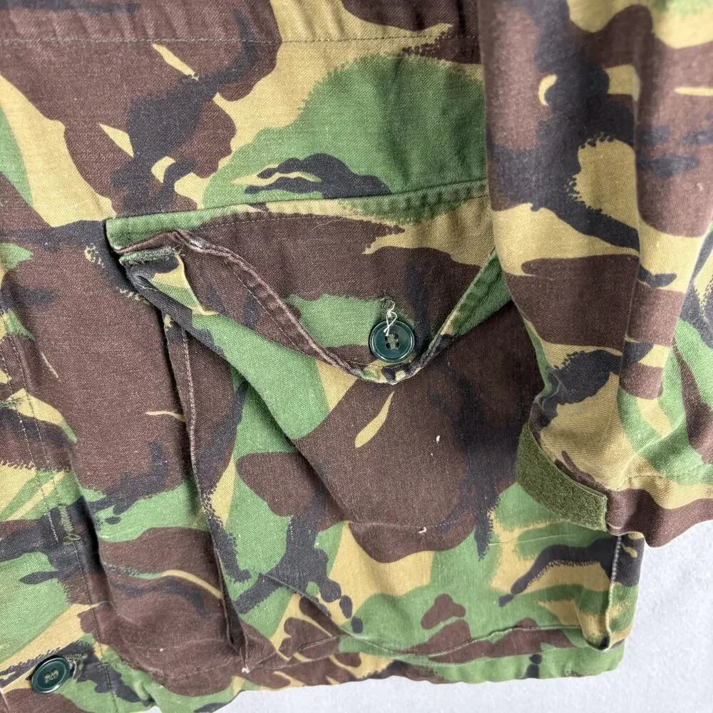Vintage British Army Military Jacket Mens Medium Green Brown DPM Camo Combat